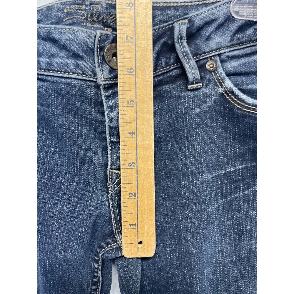 Silver Jeans Santorini Women's Size 28 Cropped Denim Capri Blue Jeans - Picture 11 of 15